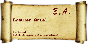 Brauner Antal névjegykártya